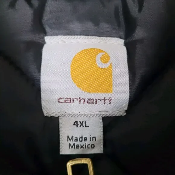 Carhartt Jacket 4XL Black Loose Fit Firm Duck Insulated Traditional Work C003 - Picture 8 of 13